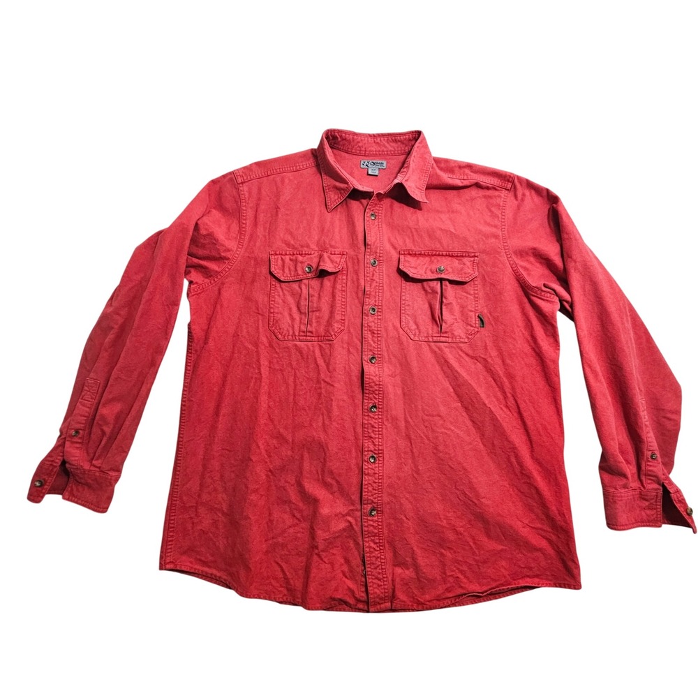Guide‎ Series Button Down Shirt Mens XLT Red Cotton Long Sleeve Utility Pocket